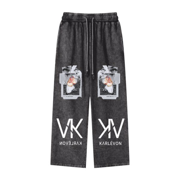 Acid Wash Straight Leg Pants - 360 GSM - Image 3